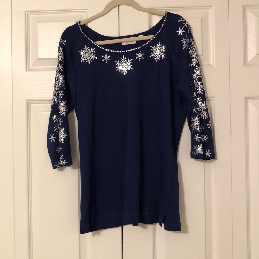 Sequin Snowflake Blouse